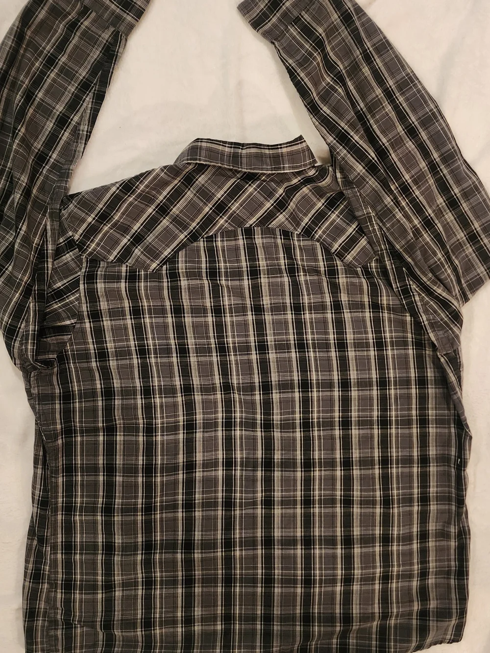 Levi's Gray and Black Plaid Snap-Front Button-Down Shirt Men's XL
